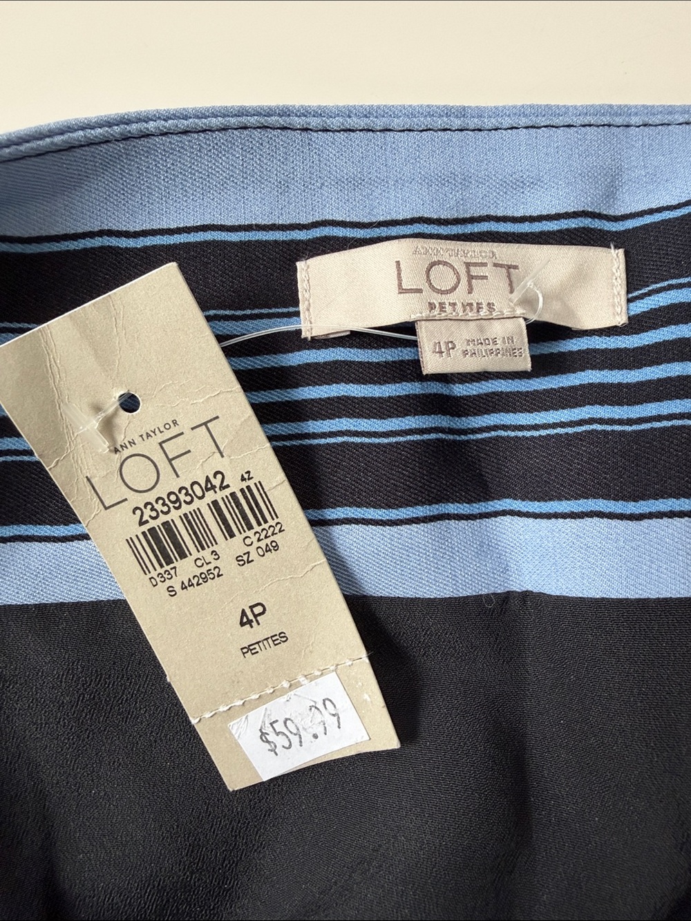LOFT Navy and Light Blue Striped Pencil Skirt - Picture 7 of 7